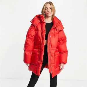 & Other Stories Red Puffer Jacket (XS-M)